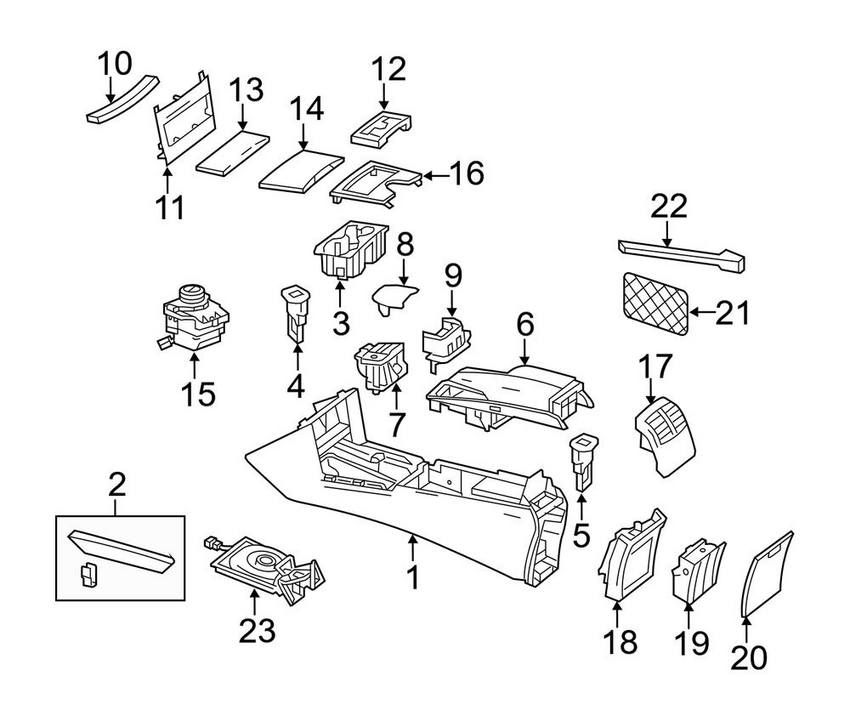 Mercedes Center Console Cover (Code 731) 2126800517